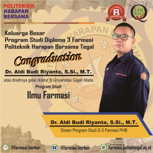 Selamat dan Sukses atas Gelar Barunya Bapak Dr. Aldi Budi Riyanta, S.Si., M.T.